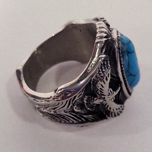 888- Eagle Statement Handmade Men's Ring Size 11 1/2 NWT - Picture 1 of 10